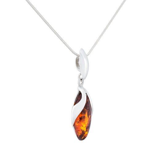 Srebrna zawieszka z bursztynem - Fenix Jewellery