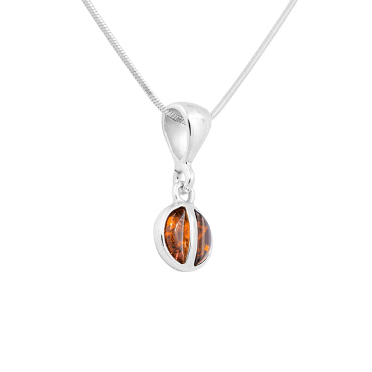 Srebrna zawieszka z bursztynem