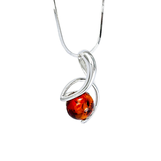 Srebrna zawieszka z bursztynem - Fenix Jewellery