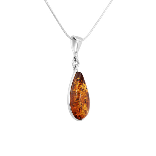 Srebrna zawieszka z bursztynem - Fenix Jewellery