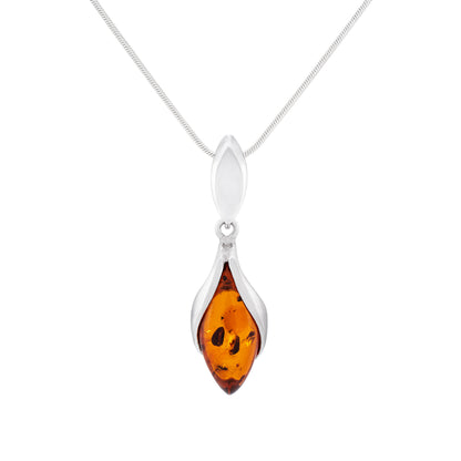 Srebrna zawieszka z bursztynem - Fenix Jewellery