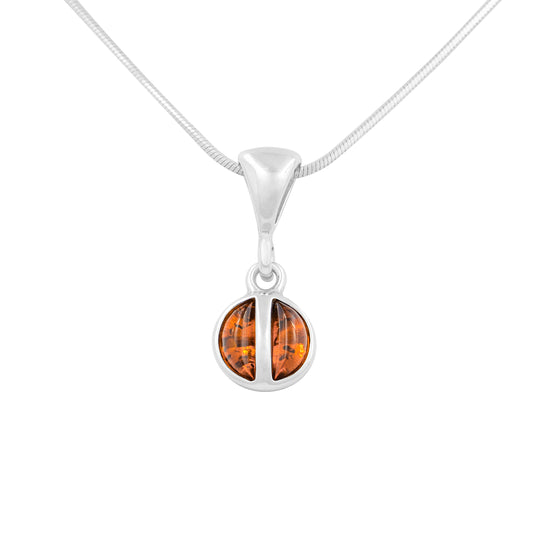 Srebrna zawieszka z bursztynem