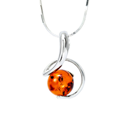 Srebrna zawieszka z bursztynem - Fenix Jewellery