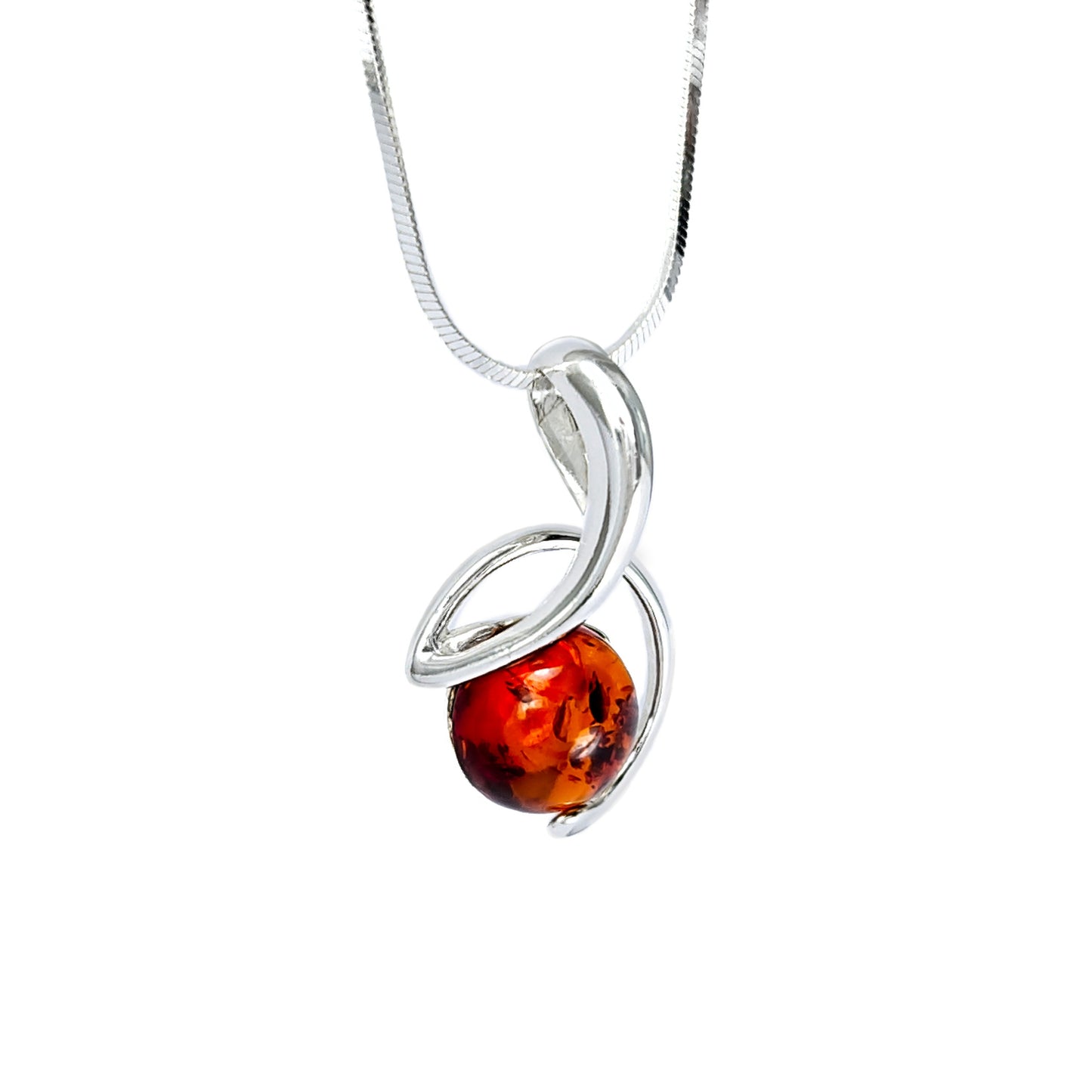 Srebrna zawieszka z bursztynem - Fenix Jewellery