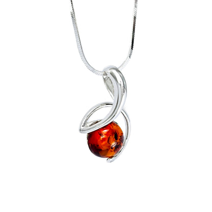 Srebrna zawieszka z bursztynem - Fenix Jewellery