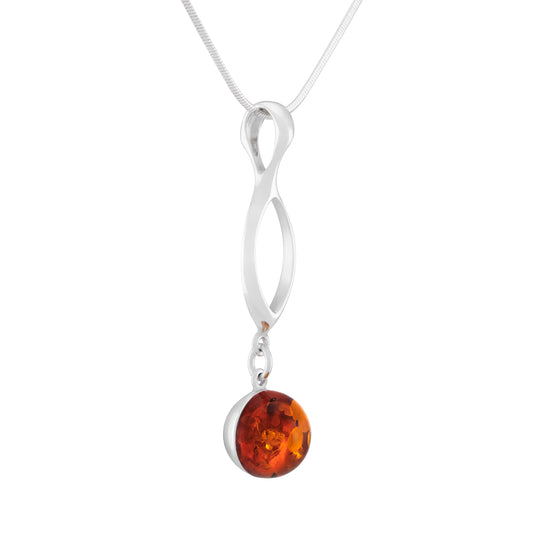 Srebrna zawieszka z bursztynem - Fenix Jewellery
