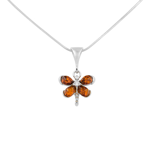 Srebrna zawieszka z bursztynem