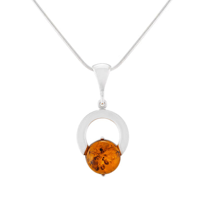 Srebrna zawieszka z bursztynem - Fenix Jewellery