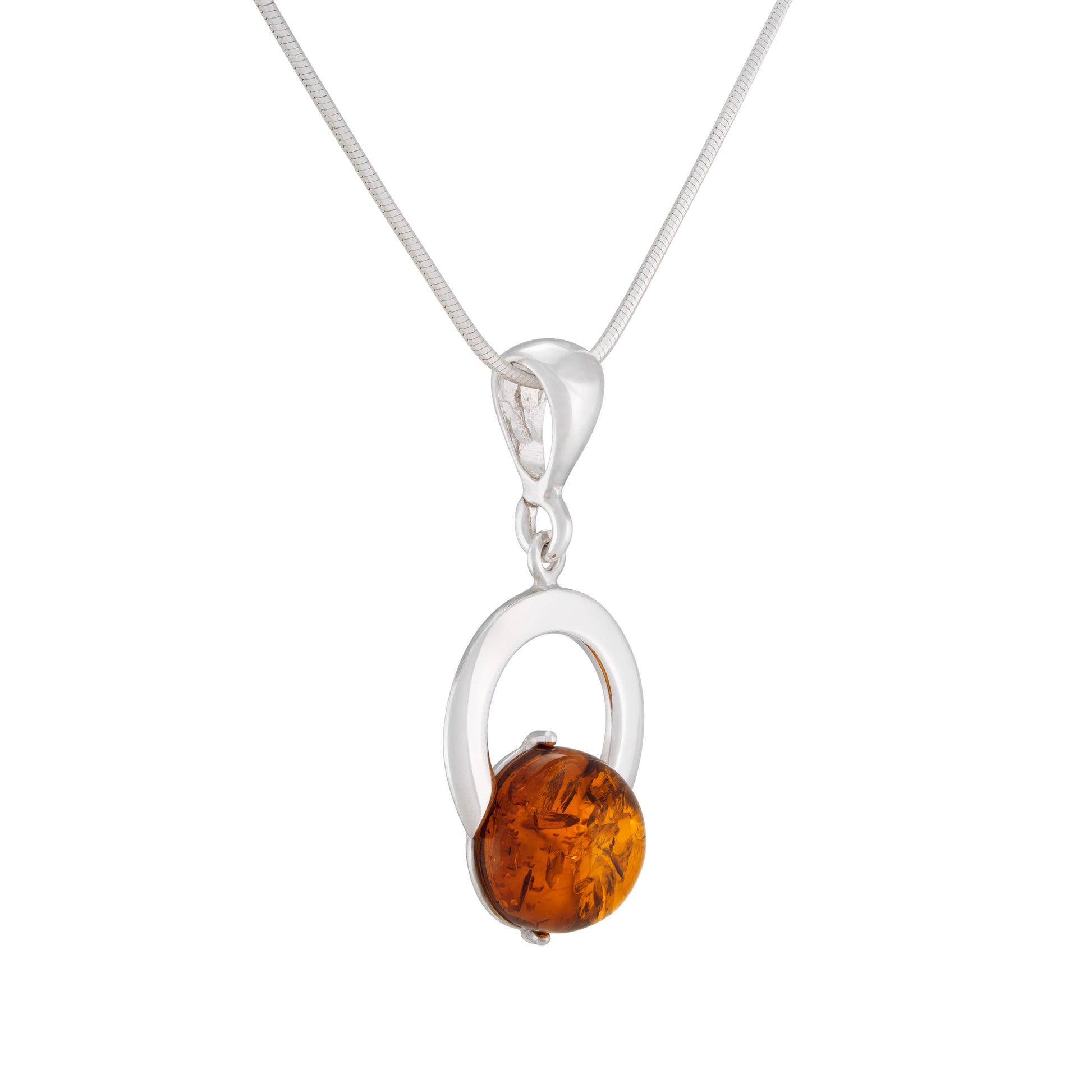 Srebrna zawieszka z bursztynem - Fenix Jewellery
