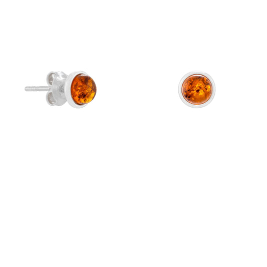 Srebrne, dwuczęściowe kolczyki z bursztynem - Fenix Jewellery