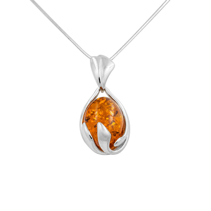 Srebrna zawieszka z bursztynem - Fenix Jewellery