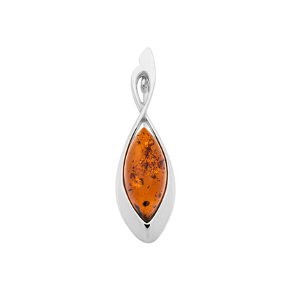 Srebrna broszka z dużym bursztynem - Fenix Jewellery