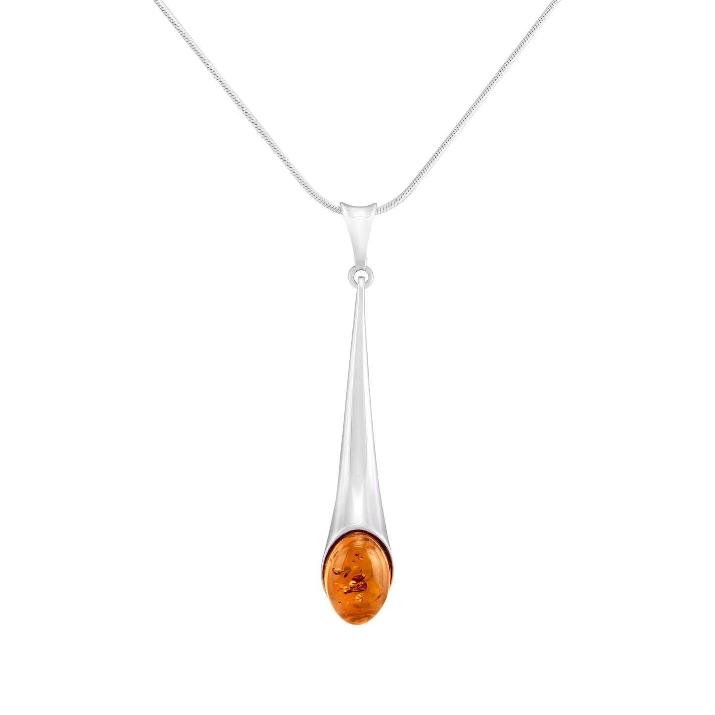Srebrna zawieszka z bursztynem - Fenix Jewellery