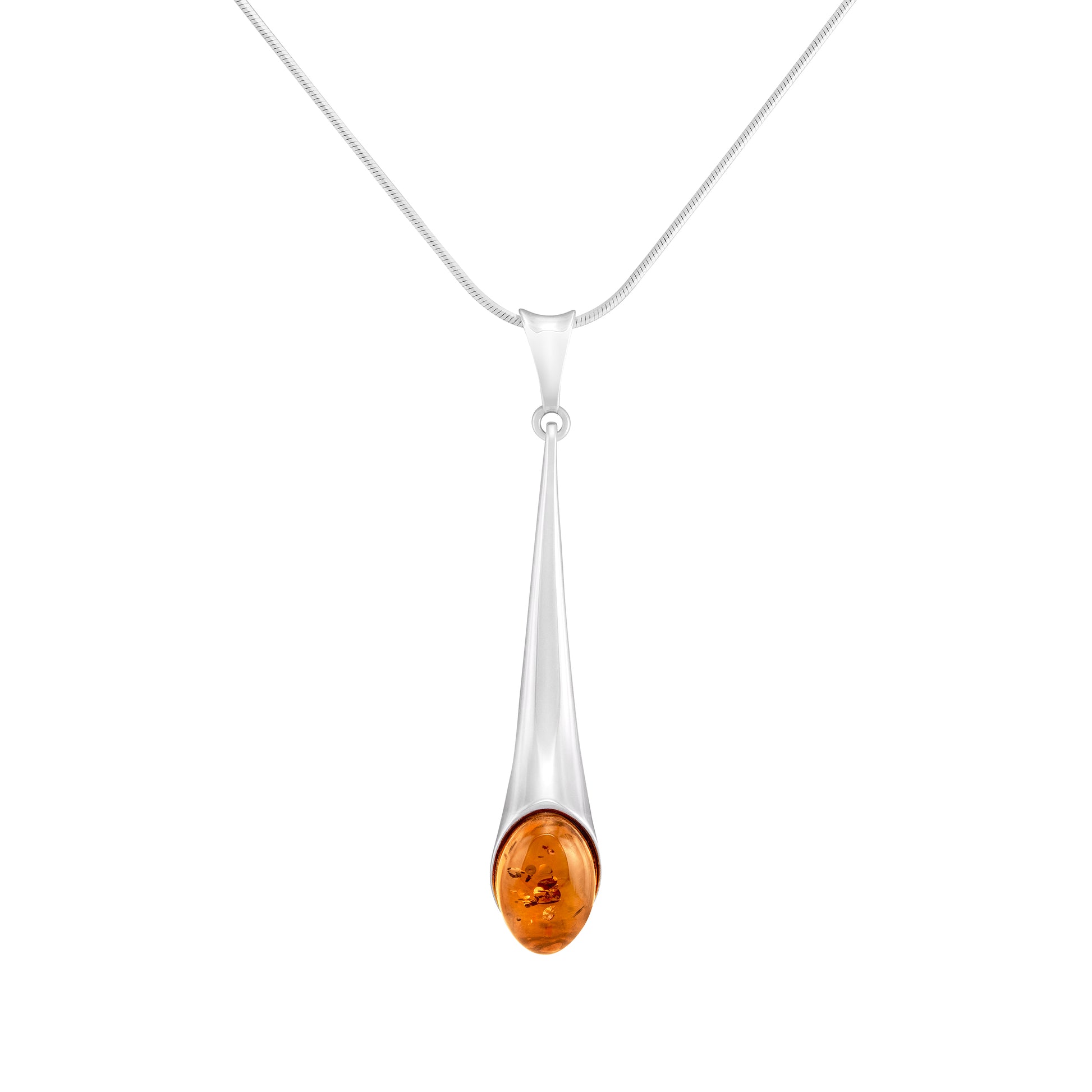 Srebrna zawieszka z bursztynem - Fenix Jewellery